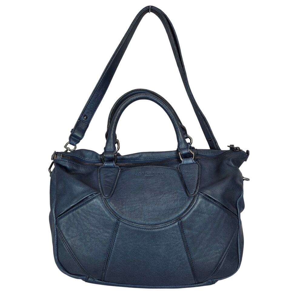 Liebeskind Berlin Esther Lg Blue Leather Satchel Bag Blue Handles & Strap Purse